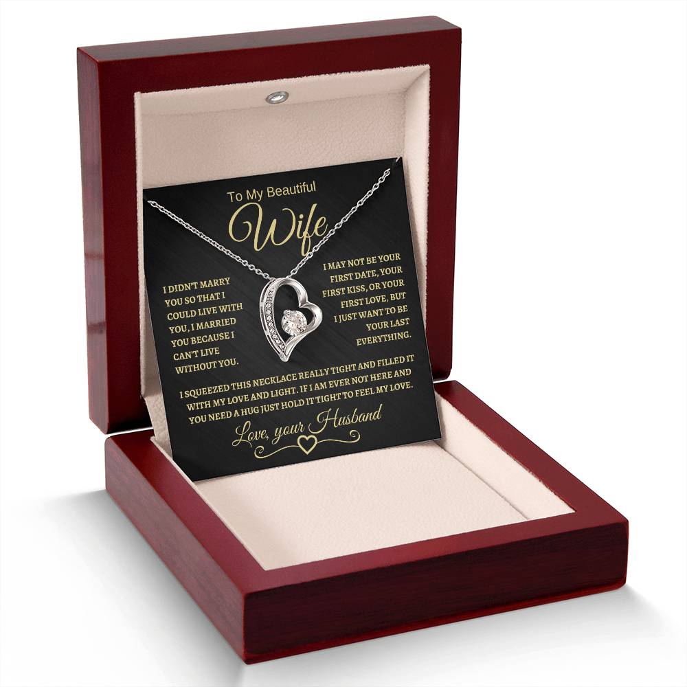 To My Beautiful Wife | Forever Love Necklace | Gold