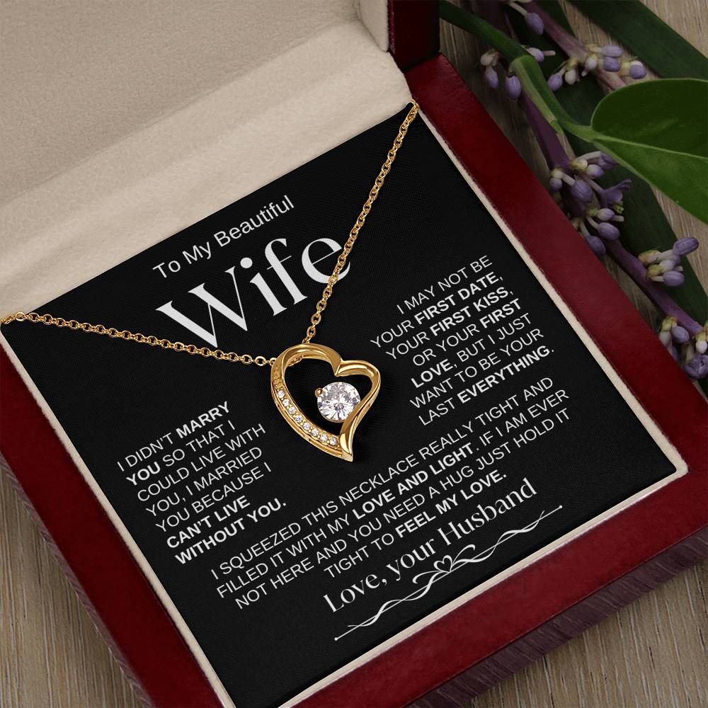 To My Beautiful Wife | Forever Love Necklace | BW