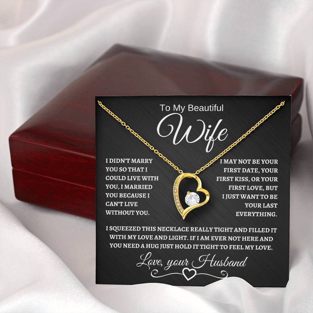 To My Beautiful Wife | Forever Love Necklace | White
