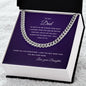 To My Dad | Thank you for Everything | From Your Daughter | Cuban Link Chain