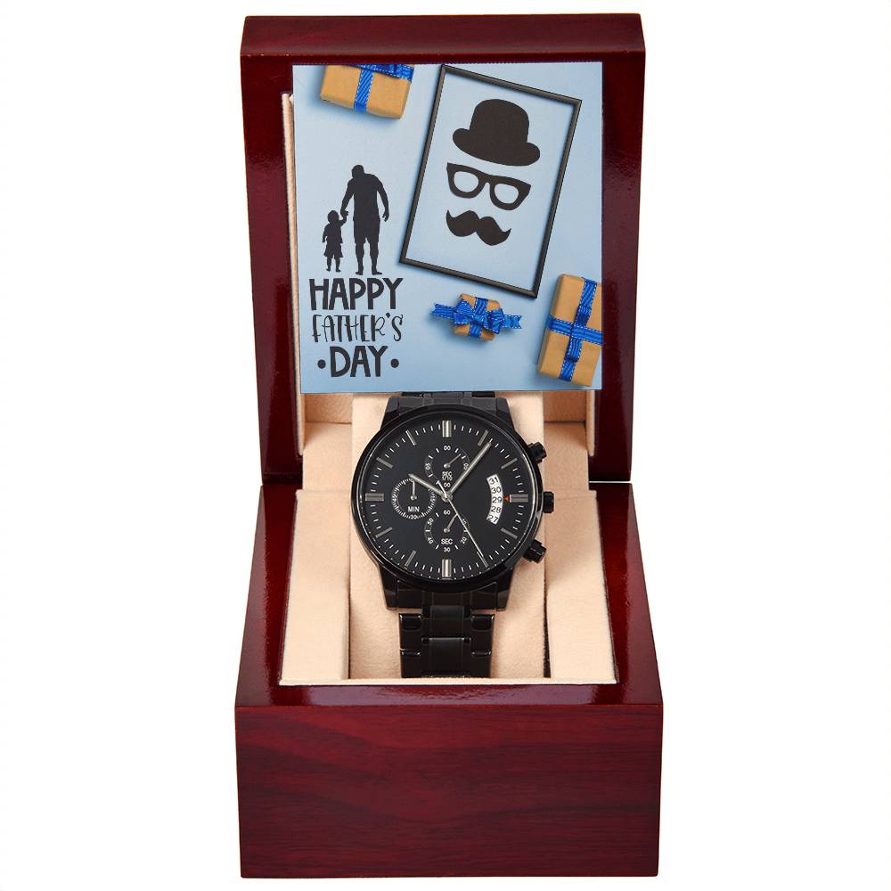 Happy Father's Day | Black Chronograph Watch