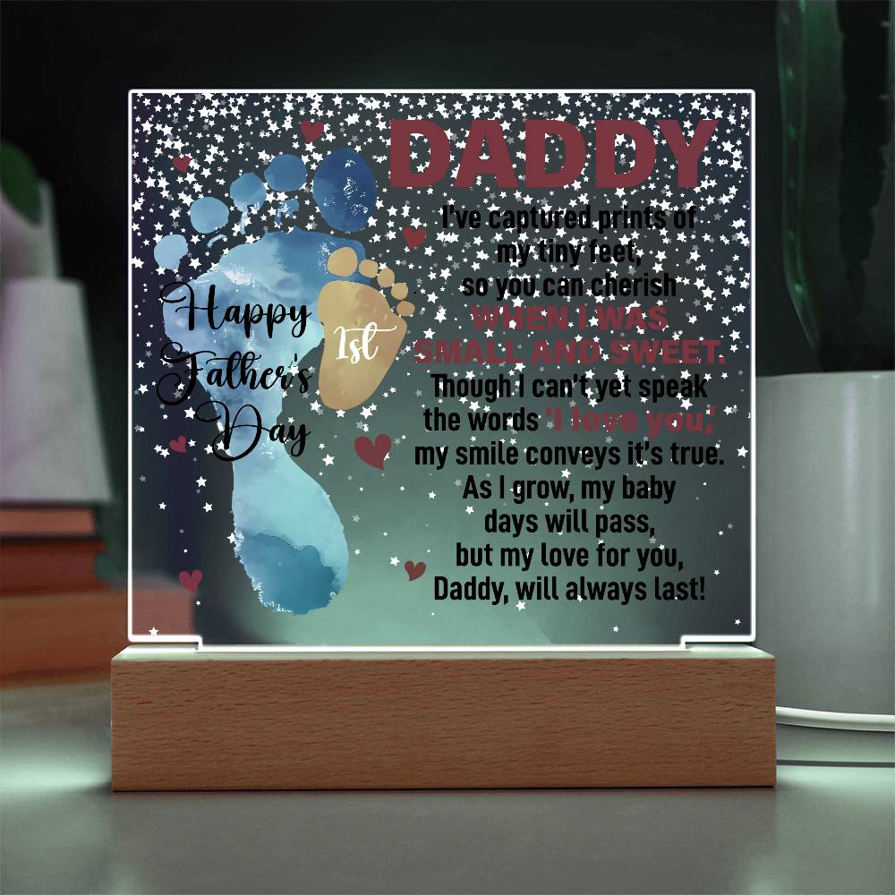 Happy 1st Father's Day | From Baby | Acrylic Plaque Square