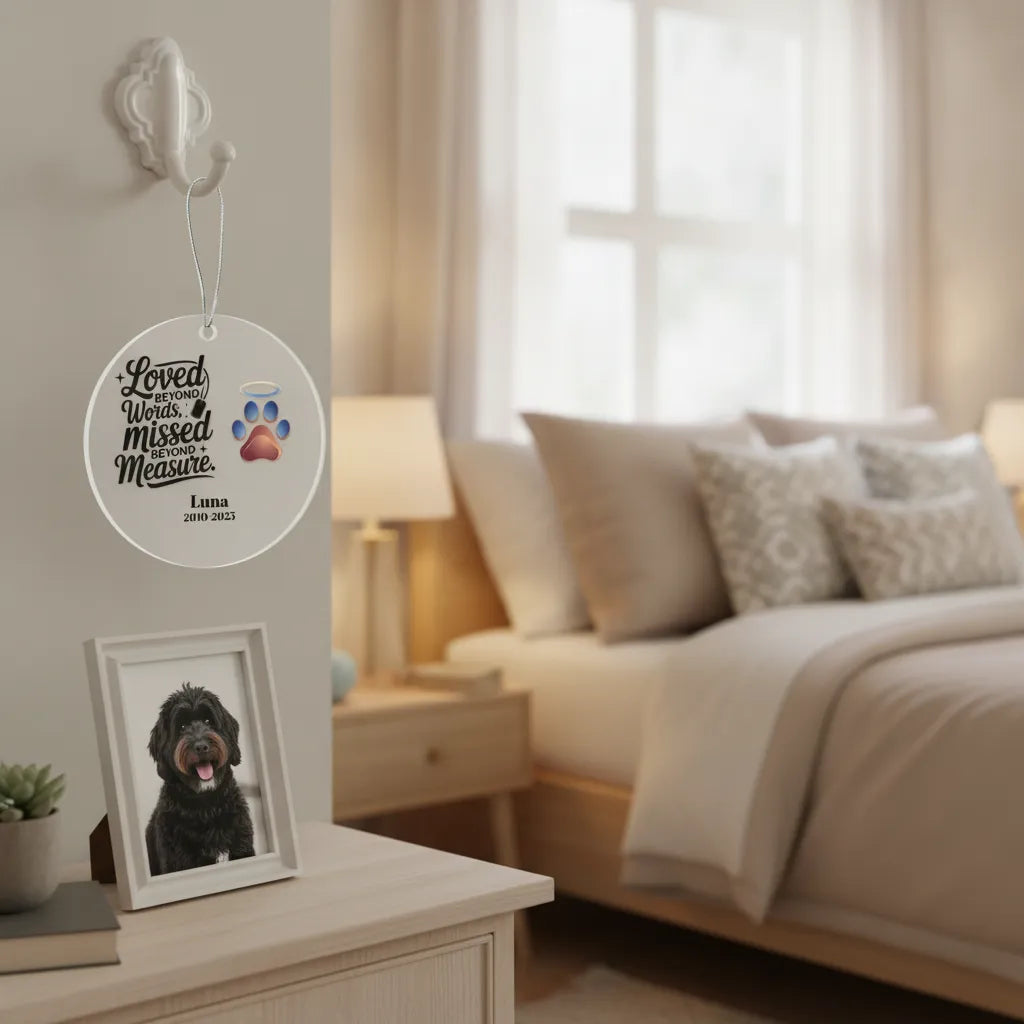 Loved Beyond Word | Personalized Pet Memorial Acrylic Ornament
