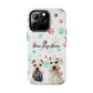 Personalized Tough Phone Case | Custom Pet Photo & Name with Colorful Paw Print Design