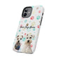 Personalized Tough Phone Case | Custom Pet Photo & Name with Colorful Paw Print Design