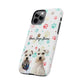 Personalized Tough Phone Case | Custom Pet Photo & Name with Colorful Paw Print Design