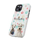 Personalized Tough Phone Case | Custom Pet Photo & Name with Colorful Paw Print Design