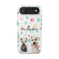 Personalized Tough Phone Case | Custom Pet Photo & Name with Colorful Paw Print Design