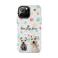 Personalized Tough Phone Case | Custom Pet Photo & Name with Colorful Paw Print Design