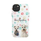 Personalized Tough Phone Case | Custom Pet Photo & Name with Colorful Paw Print Design