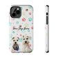 Personalized Tough Phone Case | Custom Pet Photo & Name with Colorful Paw Print Design