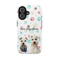 Personalized Tough Phone Case | Custom Pet Photo & Name with Colorful Paw Print Design