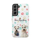 Personalized Tough Phone Case | Custom Pet Photo & Name with Colorful Paw Print Design