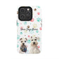Personalized Tough Phone Case | Custom Pet Photo & Name with Colorful Paw Print Design