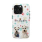Personalized Tough Phone Case | Custom Pet Photo & Name with Colorful Paw Print Design