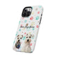 Personalized Tough Phone Case | Custom Pet Photo & Name with Colorful Paw Print Design