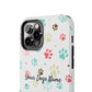 Personalized Tough Phone Case | Custom Pet Photo & Name with Colorful Paw Print Design