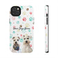 Personalized Tough Phone Case | Custom Pet Photo & Name with Colorful Paw Print Design