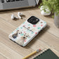 Personalized Tough Phone Case | Custom Pet Photo & Name with Colorful Paw Print Design