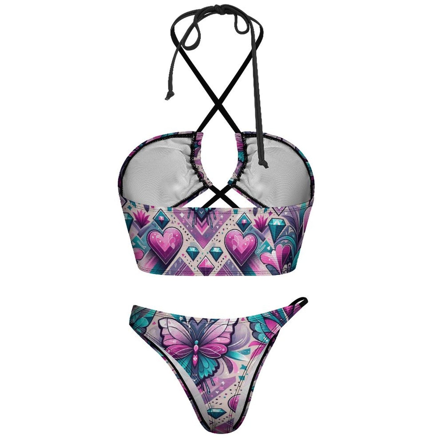 Butterfly High-Waisted Halter Bikini