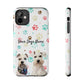 Personalized Tough Phone Case | Custom Pet Photo & Name with Colorful Paw Print Design