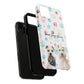 Personalized Tough Phone Case | Custom Pet Photo & Name with Colorful Paw Print Design