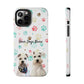 Personalized Tough Phone Case | Custom Pet Photo & Name with Colorful Paw Print Design