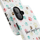 Personalized Tough Phone Case | Custom Pet Photo & Name with Colorful Paw Print Design