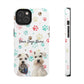 Personalized Tough Phone Case | Custom Pet Photo & Name with Colorful Paw Print Design