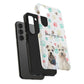 Personalized Tough Phone Case | Custom Pet Photo & Name with Colorful Paw Print Design