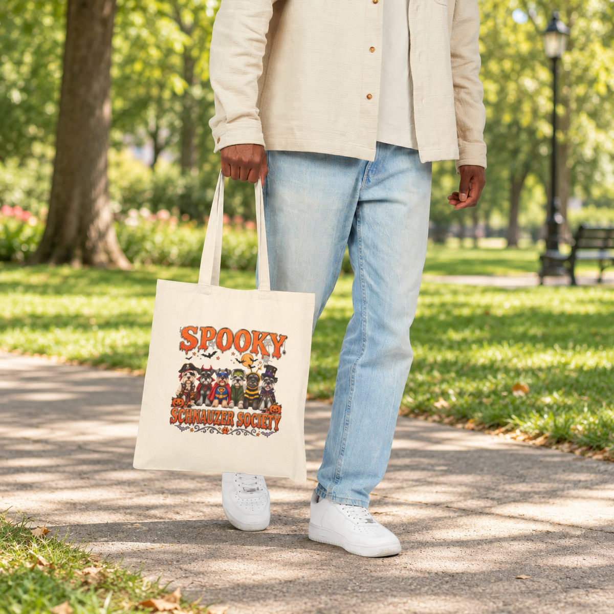 Halloween Schnauzer Tote Bag – Spooky Dog Mom Canvas Bag