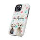 Personalized Tough Phone Case | Custom Pet Photo & Name with Colorful Paw Print Design