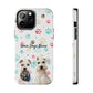 Personalized Tough Phone Case | Custom Pet Photo & Name with Colorful Paw Print Design