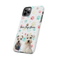 Personalized Tough Phone Case | Custom Pet Photo & Name with Colorful Paw Print Design