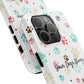Personalized Tough Phone Case | Custom Pet Photo & Name with Colorful Paw Print Design