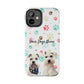 Personalized Tough Phone Case | Custom Pet Photo & Name with Colorful Paw Print Design