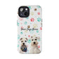 Personalized Tough Phone Case | Custom Pet Photo & Name with Colorful Paw Print Design