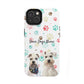 Personalized Tough Phone Case | Custom Pet Photo & Name with Colorful Paw Print Design