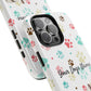 Personalized Tough Phone Case | Custom Pet Photo & Name with Colorful Paw Print Design