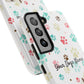 Personalized Tough Phone Case | Custom Pet Photo & Name with Colorful Paw Print Design