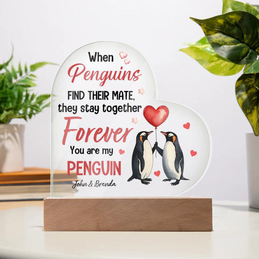 Forever My Penguin | Acrylic Heart Plaque