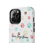 Personalized Tough Phone Case | Custom Pet Photo & Name with Colorful Paw Print Design