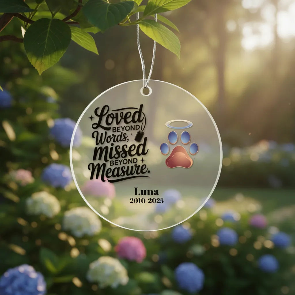 Loved Beyond Word | Personalized Pet Memorial Acrylic Ornament