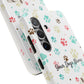 Personalized Tough Phone Case | Custom Pet Photo & Name with Colorful Paw Print Design