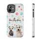 Personalized Tough Phone Case | Custom Pet Photo & Name with Colorful Paw Print Design