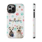 Personalized Tough Phone Case | Custom Pet Photo & Name with Colorful Paw Print Design