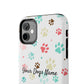 Personalized Tough Phone Case | Custom Pet Photo & Name with Colorful Paw Print Design