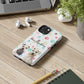 Personalized Tough Phone Case | Custom Pet Photo & Name with Colorful Paw Print Design