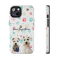 Personalized Tough Phone Case | Custom Pet Photo & Name with Colorful Paw Print Design