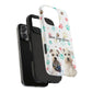 Personalized Tough Phone Case | Custom Pet Photo & Name with Colorful Paw Print Design